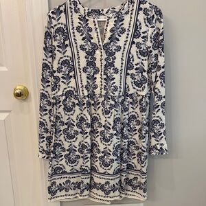 Floral Blue and White Dress